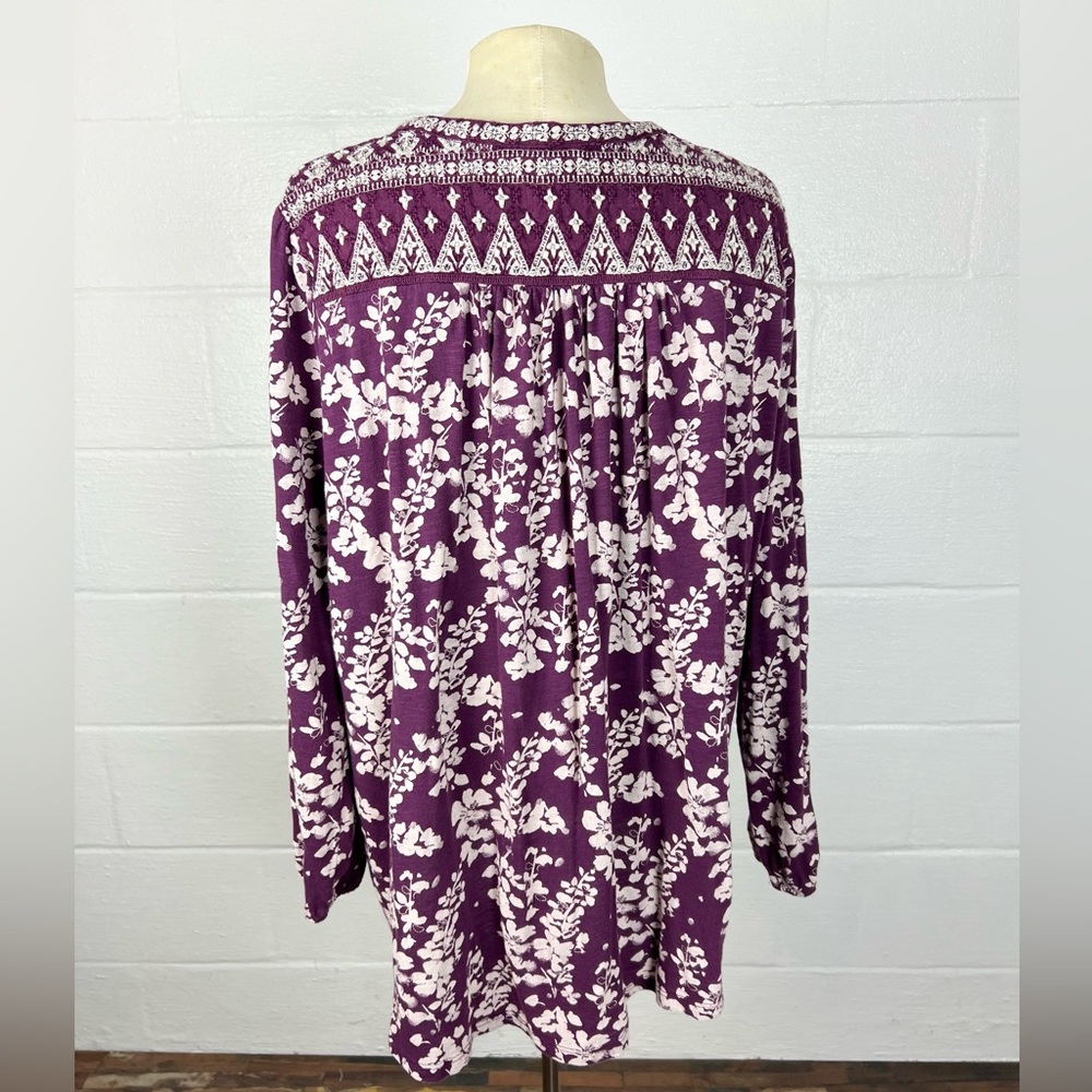 Lucky Brand top size 2X embroidered Boho comfortable plus size shirt - Picture 5 of 9